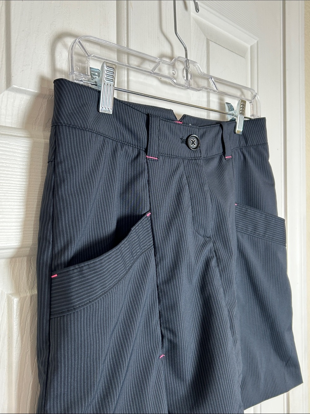 Nike Golf Tour Performance Dri-FIT Skort Navy Pinstripe Pink Accents Size 2 - Picture 5 of 10
